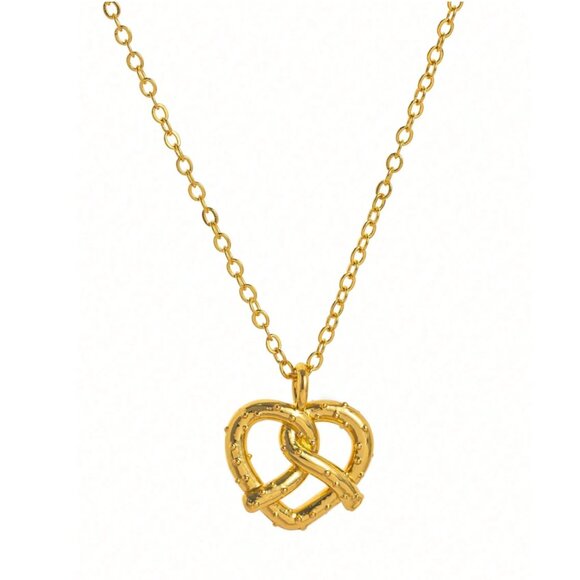 New to Posh C 💎 | Euro Style 18K Gold Plated Pretzel Minimalist Necklace - Picture 1 of 4